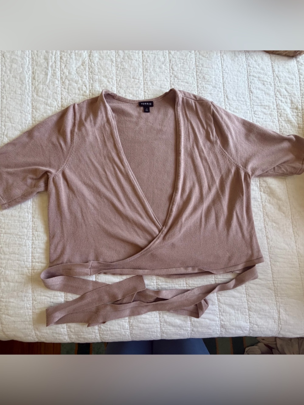 Torrid Ballet Style Wrap V-Neck Sweater Top 3/4 sleeve size 2